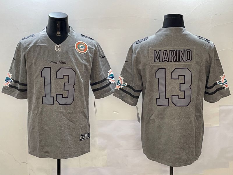 Men Miami Dolphins #13 Marino Grey Throwback 2024 Nike Limited NFL Jersey style 01021->philadelphia eagles->NFL Jersey